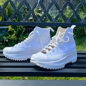 White/Off White Converse Run Star Hike Sneakers